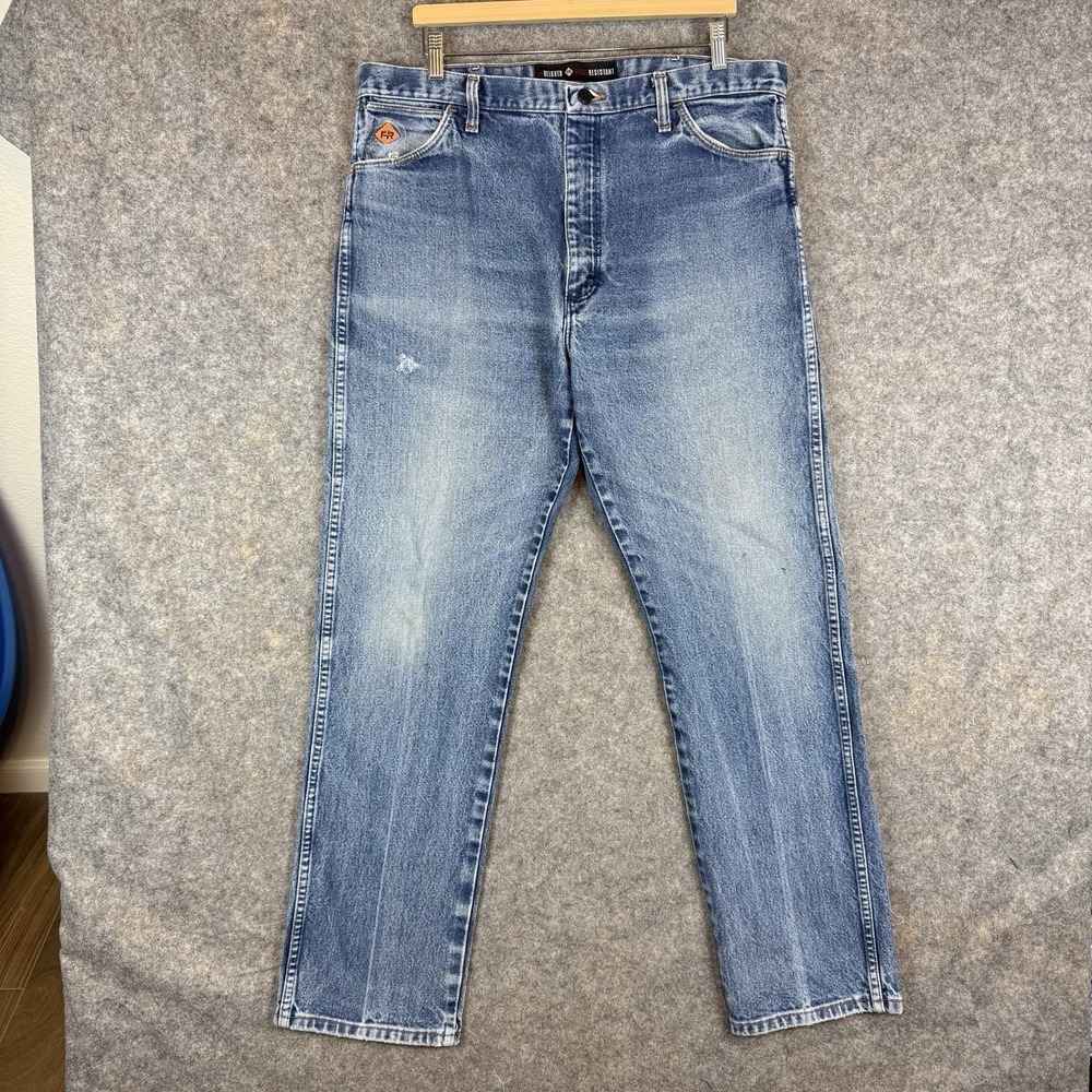 Wrangler FR Jeans Mens 38x33 Blue 13MWZ Flame Resistant Workwear HRC2